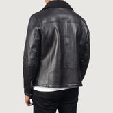 Alberto Shearling Black Leather Jacket
